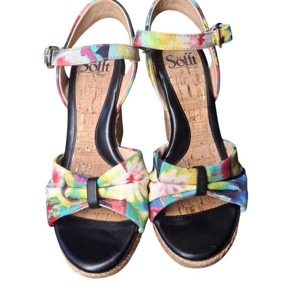 Sofft Floral Wedge Sandals – Size 7.5, New Without Box - Picture 2 of 6